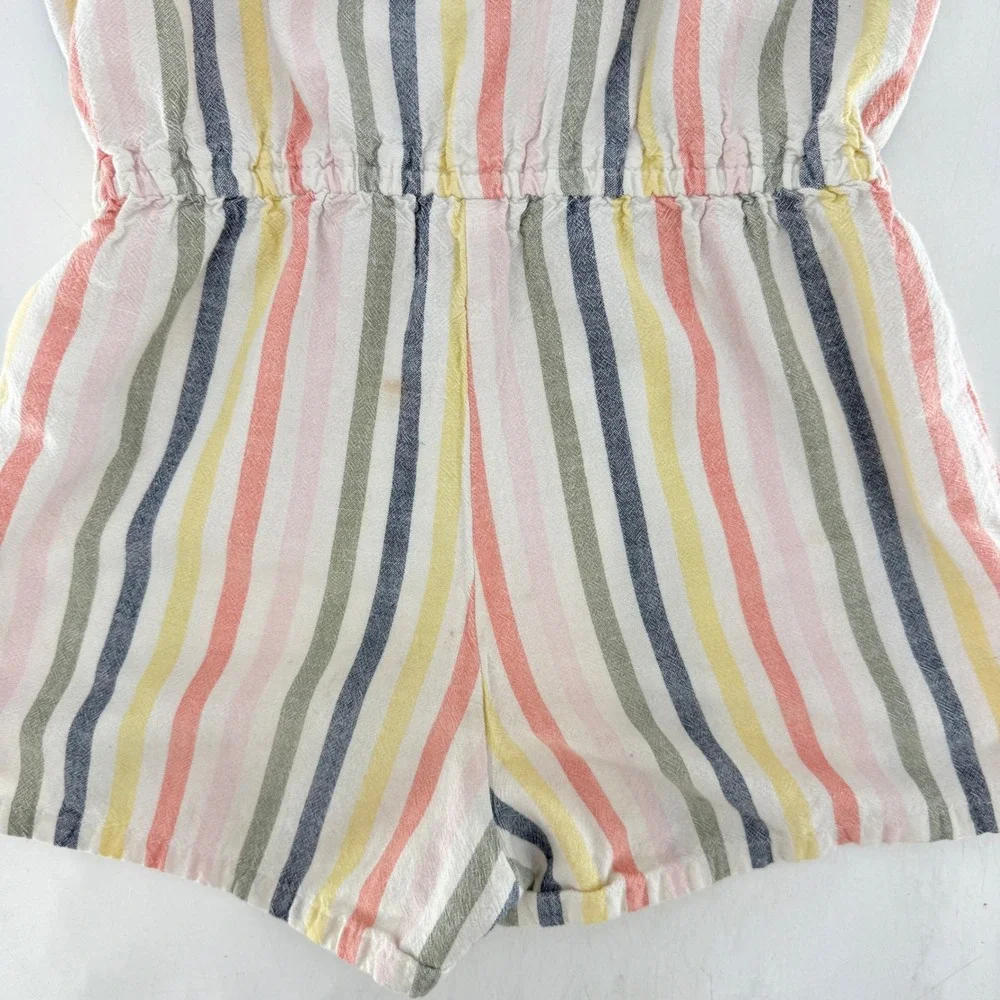 Old Navy Kids‎ Girls Striped Tie Front Romper Jumpsuit Size 8